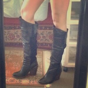 Lucky Brand Black Over the Knee Boots